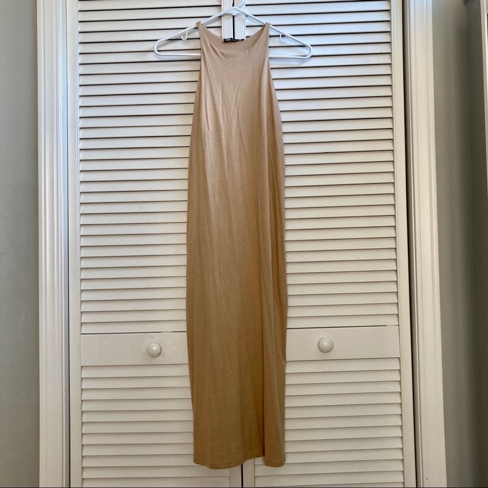 Zara Midi Dress in Beige